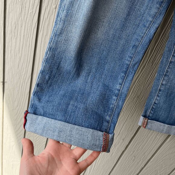 Y2K Polo Ralph Lauren Stretch Jeans Size 8 Cropped Denim Mid-Rise - Picture 6 of 8